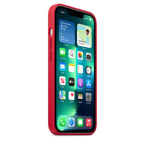 Чехол LUX Silicone Case для iPhone 13 Pro Red with MagSafe